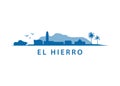 El Hierro Skyline Canary Island Landscape Exotic Travel Destination Graphic Silhouette