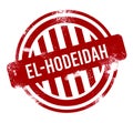 El-hodeidah - Red grunge button, stamp Royalty Free Stock Photo