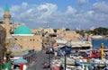 El-Jazzar Mosque or White Mosque and marina of Acre Royalty Free Stock Photo