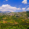 Ein Qiniyye and Mount Hermon the north of Israel Royalty Free Stock Photo