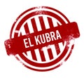 El Kubra - Red grunge button, stamp Royalty Free Stock Photo
