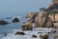 El Matador State Beach vista in the aftermath of the Woolsey Fire in Malibu Royalty Free Stock Photo