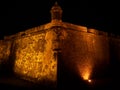 El Morro fort in San Juan Puerto Rico at night Royalty Free Stock Photo