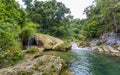 El Nicho waterfall, located in the Sierra del Escambray mountains not far from Cienfuegos Royalty Free Stock Photo