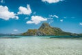 El Nido bay with beautiful Cadlao island in open ocean on sunny holiday day, Palawan, Philippines Royalty Free Stock Photo