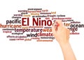 El Nino word cloud hand writing concept