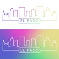 El Paso skyline. Colorful linear style. Royalty Free Stock Photo
