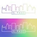 El Paso skyline. Colorful linear style.