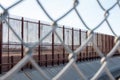 Fence along the U.S. Mexican border in El Paso, Texas Royalty Free Stock Photo