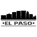 El Paso Texas USA America City Icon Vector Art Design Skyline Night Flat Shadow