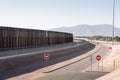 Fence along the U.S. Mexican border in El Paso, Texas. Royalty Free Stock Photo