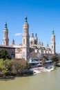 El Pilar Cathedral along the Ebro river, Zaragoza, Spain Royalty Free Stock Photo