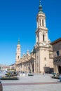 El Pilar Cathedral in Spanish Zaragoza Center Royalty Free Stock Photo