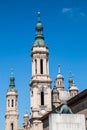 Towers of El Pilar Cathedral, Zaragoza, Spain Royalty Free Stock Photo