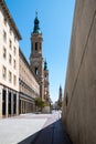 El Pilar Cathedral and La Seo tower in Zaragoza Center, Spain Royalty Free Stock Photo