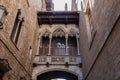 El Pont del Bisbe - Bridge of Bishop in the Gothic Neighborhood of Barcelona, Spain Royalty Free Stock Photo
