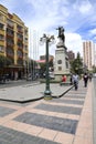 El Prado walking street and Bolivar monument in La Paz Royalty Free Stock Photo