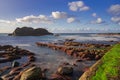 El Pris pool wall with green moss, Tacoronte, Tenerife, Canary islands, Spain