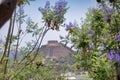 El Pueblito pyramid Quertaro Mexico archaeological zone Mayan ruins Hispanic town blue sky tourist place magical townhistorical