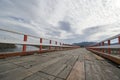 Old wooden structure on the Ãâuble river, Chile. Royalty Free Stock Photo