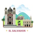 El Salvador country design template Flat cartoon s