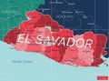 El Salvador country detailed editable map