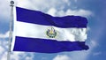 El Salvador Flag in a Blue Sky