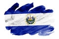 El Salvador flag is depicted in liquid watercolor style isolated on white background