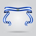 El Salvador flag wavy ribon background. Vector illustration.