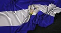 El Salvador Flag Wrinkled On Dark Background 3D Render