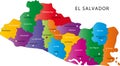 El Salvador map Royalty Free Stock Photo