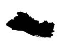 El Salvador Map. El Salvadoran Country Map. El Salvadorian Salvadorean Black and White National Nation Outline Geography Border Bo