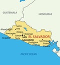 El Salvador - map - vector of country