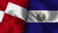 El Salvador and Peru Realistic Flag Ã¢â¬â Fabric Texture Illustration