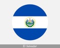 El Salvador Round Circle Flag. Salvadorian Circular Button Banner Icon. Salvadoran Salvadorean Guanaco Flag EPS Vector