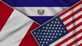 El Salvador United States of America Peru Flags Together Fabric Texture Illustration
