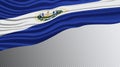 El Salvador Wavy Flag clipping path