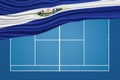 El Salvador Wavy Flag Tennis Court