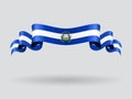 El Salvador wavy flag. Vector illustration.