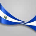 El Salvador wavy flag. Vector illustration.