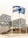 El salvadorian salvador ICC flags flag outside international criminal court signing agreement