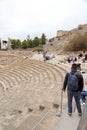 El Teatro Romano is the oldest monument in Malaga, Spain Royalty Free Stock Photo