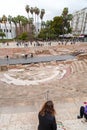 El Teatro Romano is the oldest monument in Malaga, Spain Royalty Free Stock Photo