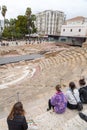 El Teatro Romano is the oldest monument in Malaga, Spain Royalty Free Stock Photo