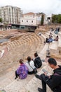 El Teatro Romano is the oldest monument in Malaga, Spain Royalty Free Stock Photo