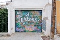 El Terreno graffiti decorated garage Royalty Free Stock Photo