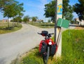 El Toboso don Quijote track sign and bike