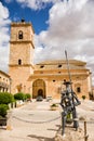 Main square of the small town of El Toboso in Spain, famous for being named in Cervantes\' Don Quixote