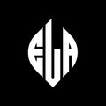 ELA circle letter logo design with circle and ellipse shape. ELA ellipse letters with typographic style. The three initials form a