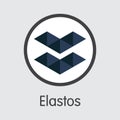 ELA - Elastos. The Logo of Crypto Coins or Market Emblem.